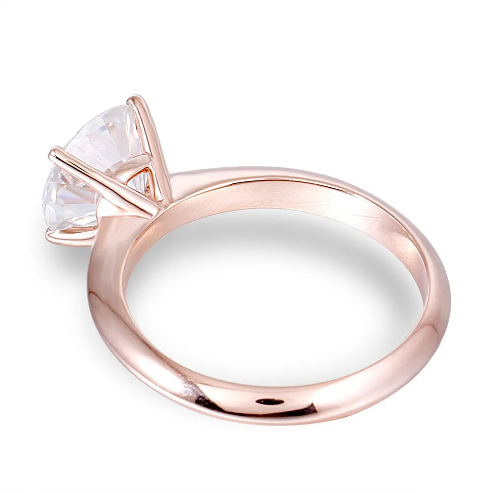 14K 585 Rose gold 2.5ct 8.5mm Mount Engagement Ring