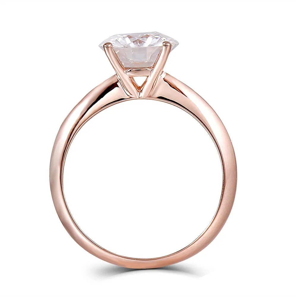 14K 585 Rose gold 2.5ct 8.5mm Mount Engagement Ring