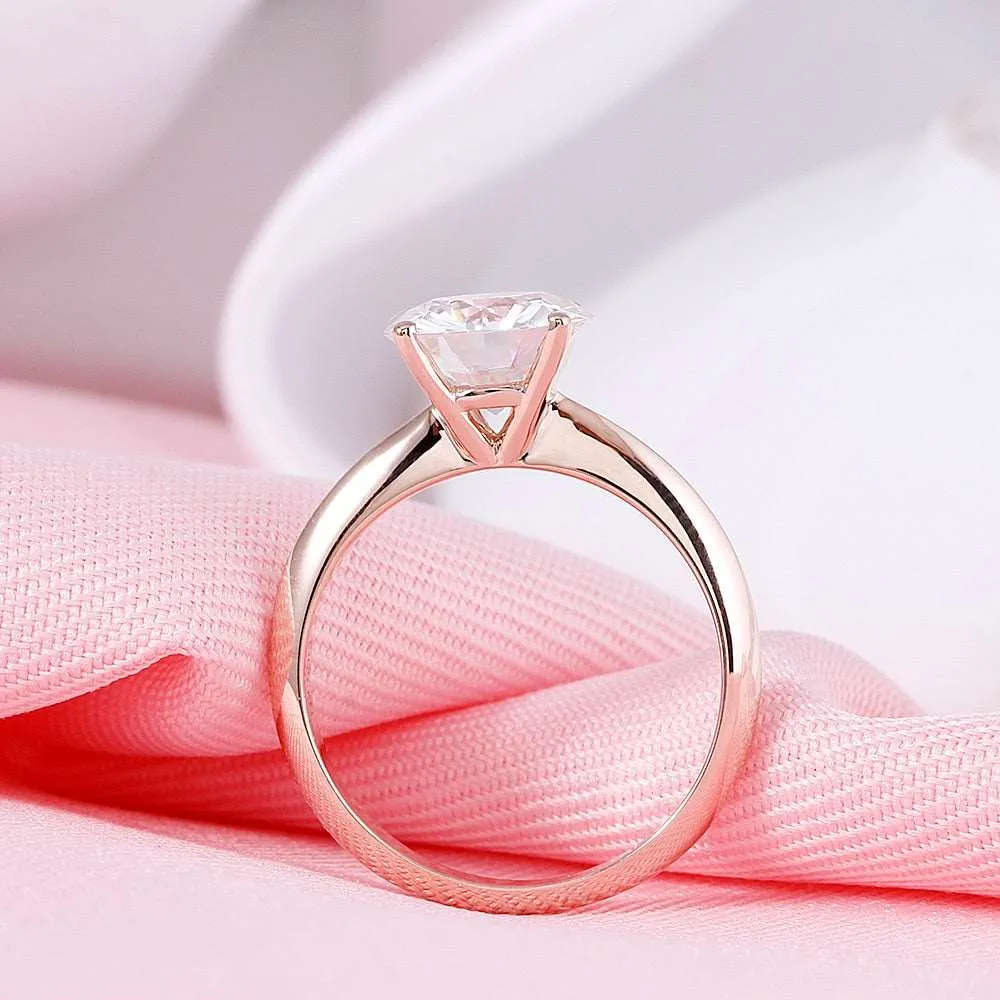 14K 585 Rose gold 2.5ct 8.5mm Mount Engagement Ring