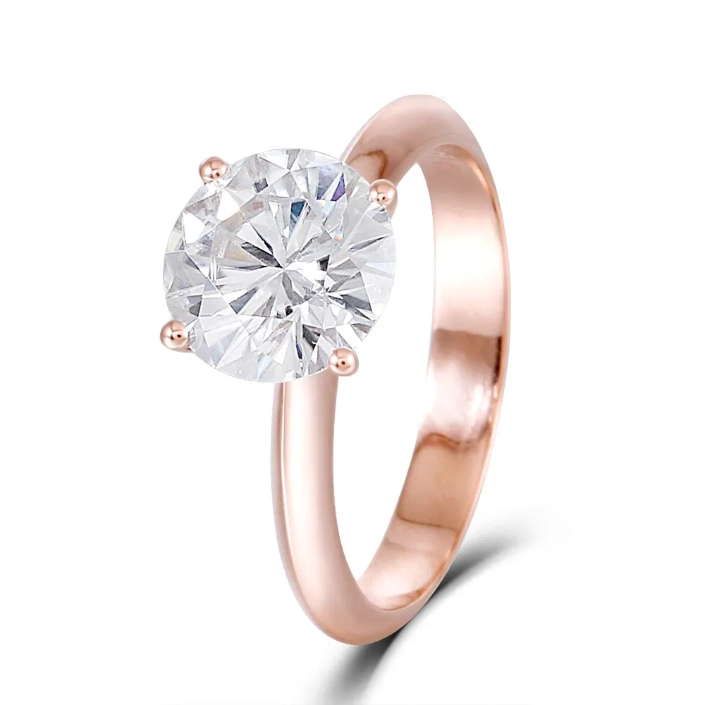 14K 585 Rose gold 2.5ct 8.5mm Mount Engagement Ring