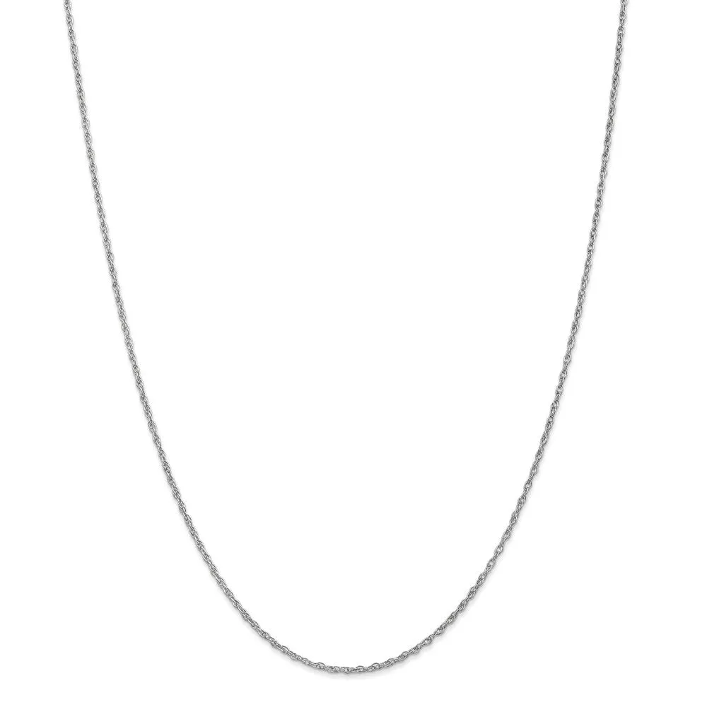 1.5mm 14k White Gold Loose Rope Chain Necklace