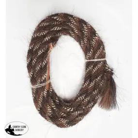 3/8" Horsehair Mecate, Black and Choc w/Cream Accents