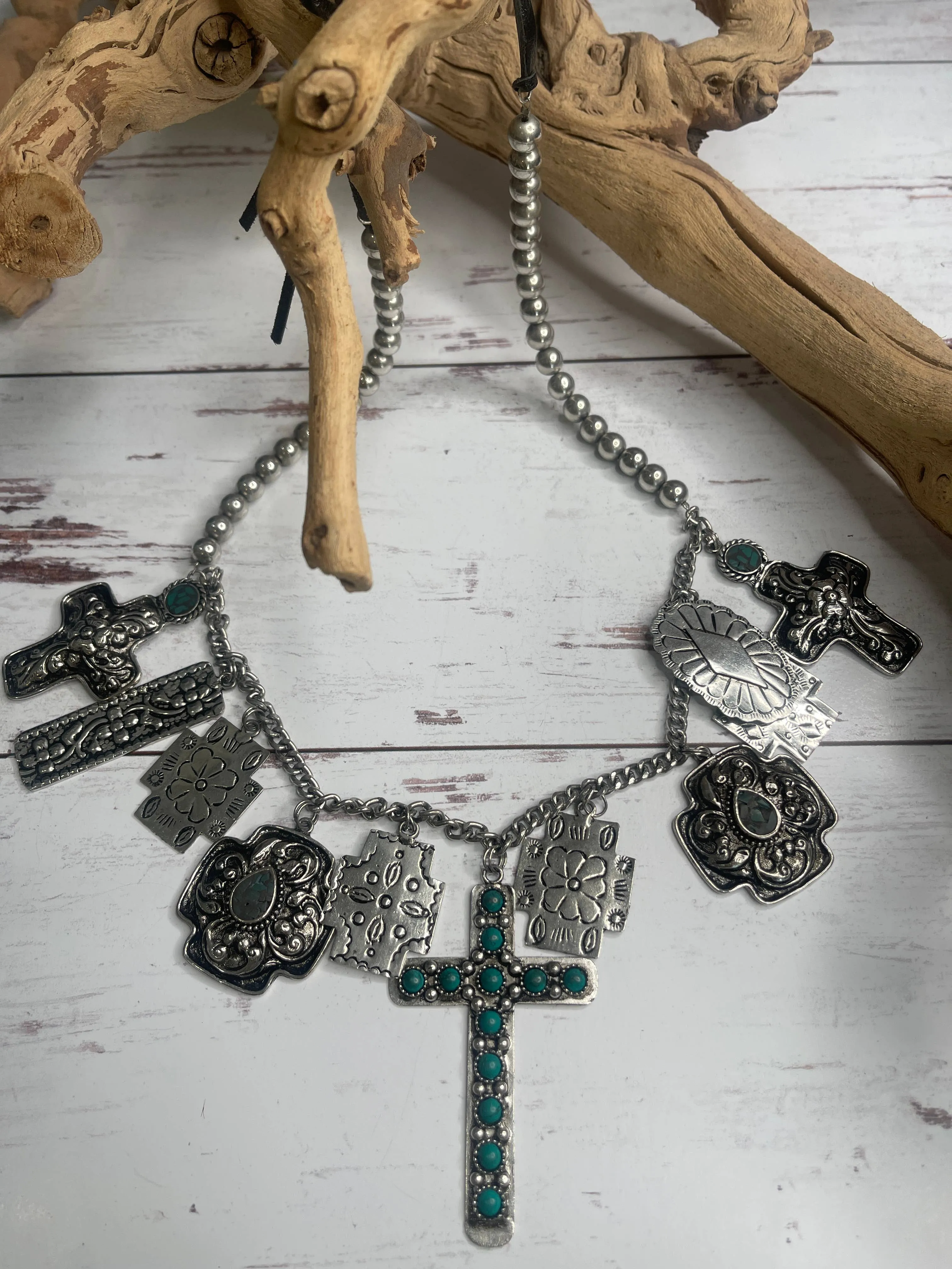 A Rare Bird Shop - Beaded Cross Trinket Necklace