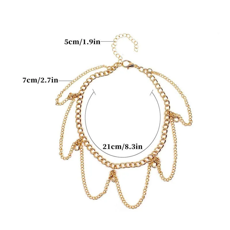 Aesthetic Simple Fashion Zinc Alloy Barefoot Anklets for Women