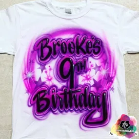 Airbrush Birthday with Stars Design