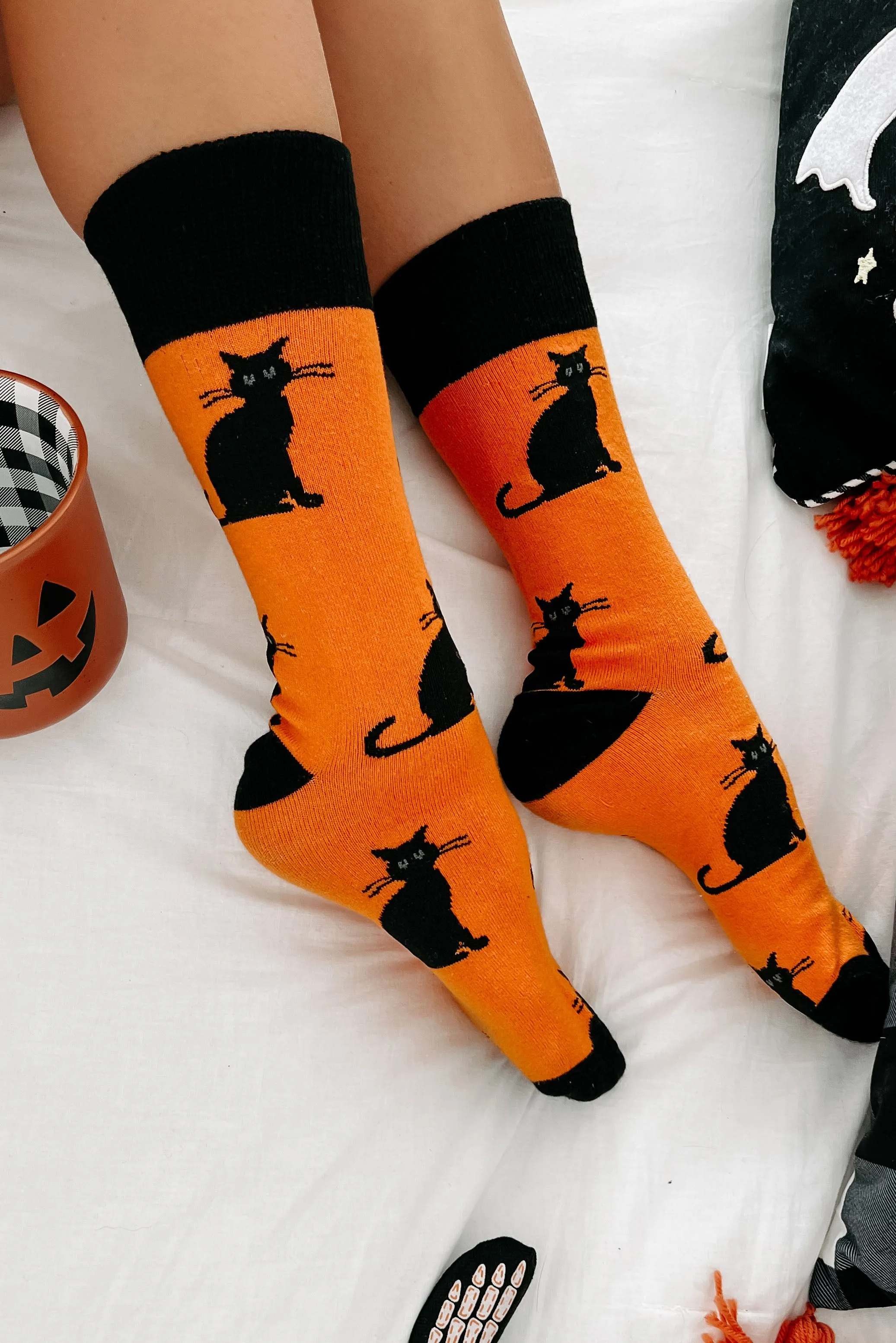 Always Watching Halloween Novelty Socks (Orange)