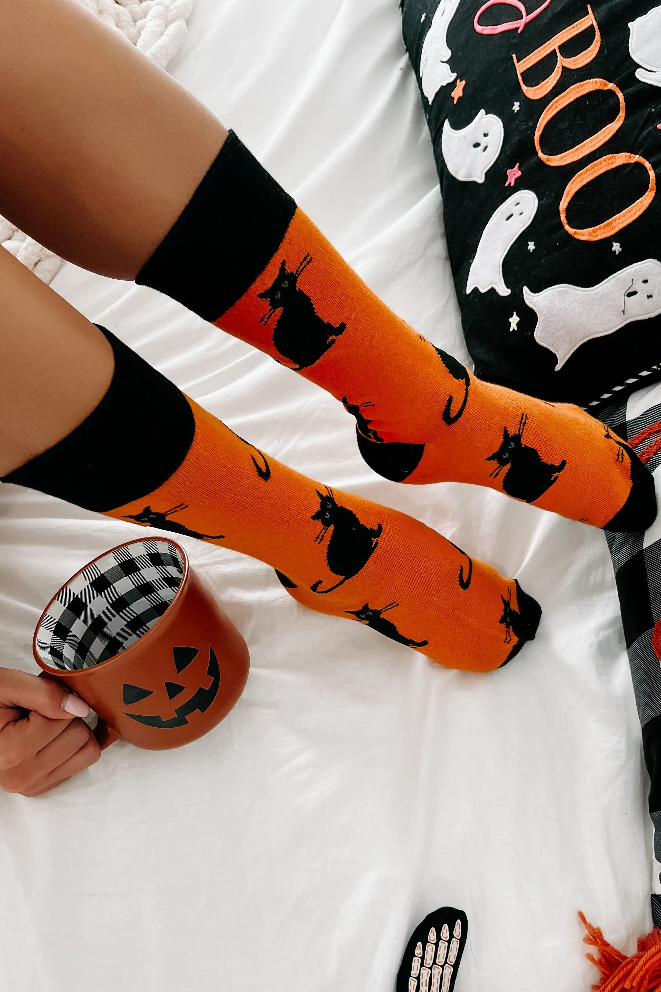 Always Watching Halloween Novelty Socks (Orange)