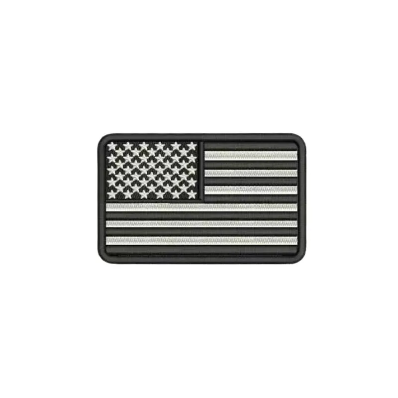 American Flag Black & White Velcro Patch