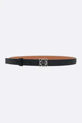 Anagram pebble grain leather thin belt