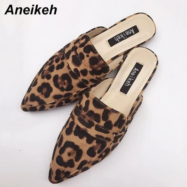 Aneikeh Summer Flats Mules Lady Sandals