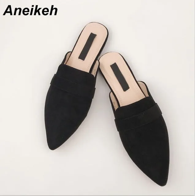 Aneikeh Summer Flats Mules Lady Sandals