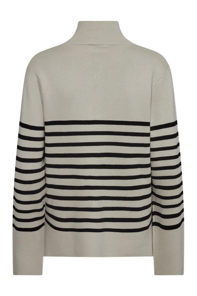 Ani Pullover | Moonbeam w. Black | Strik fra Freequent