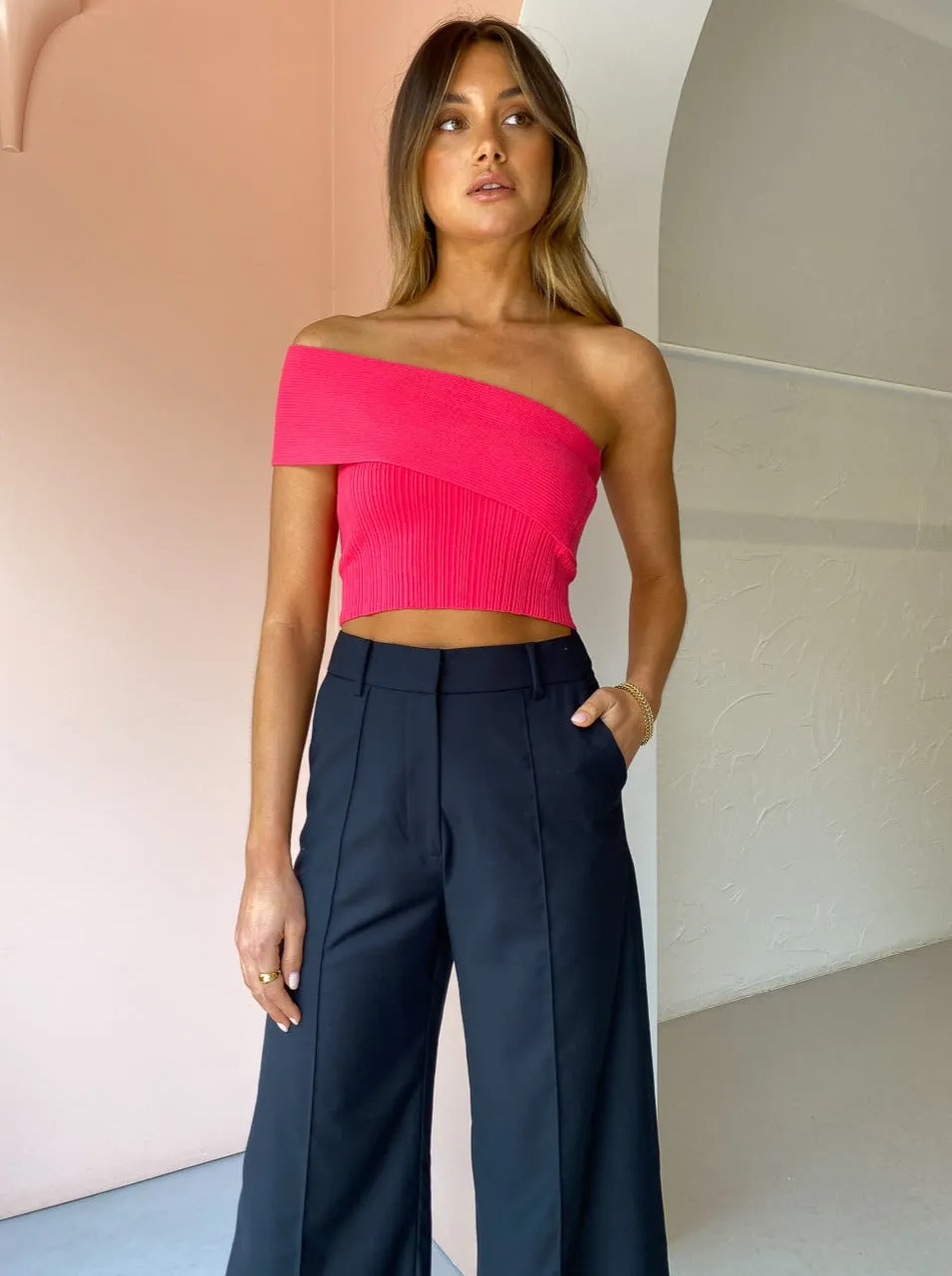 Anna Quan Clare Top in Fuschia