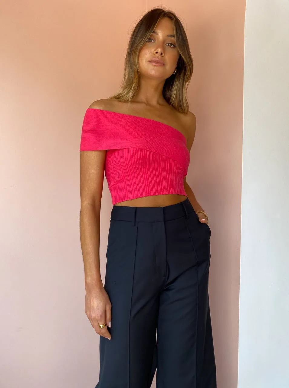 Anna Quan Clare Top in Fuschia