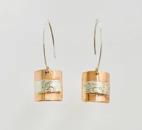 Antique Silver and Copper Earrings - Sun Collection by L.Carr Designs