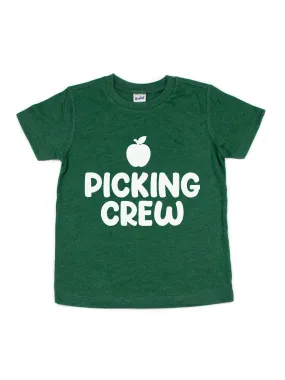 Apple Picking Crew Kids Shirt - Red & Green