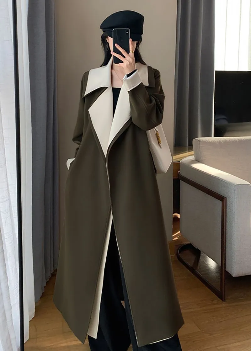 Army Green Belted Trench Coat