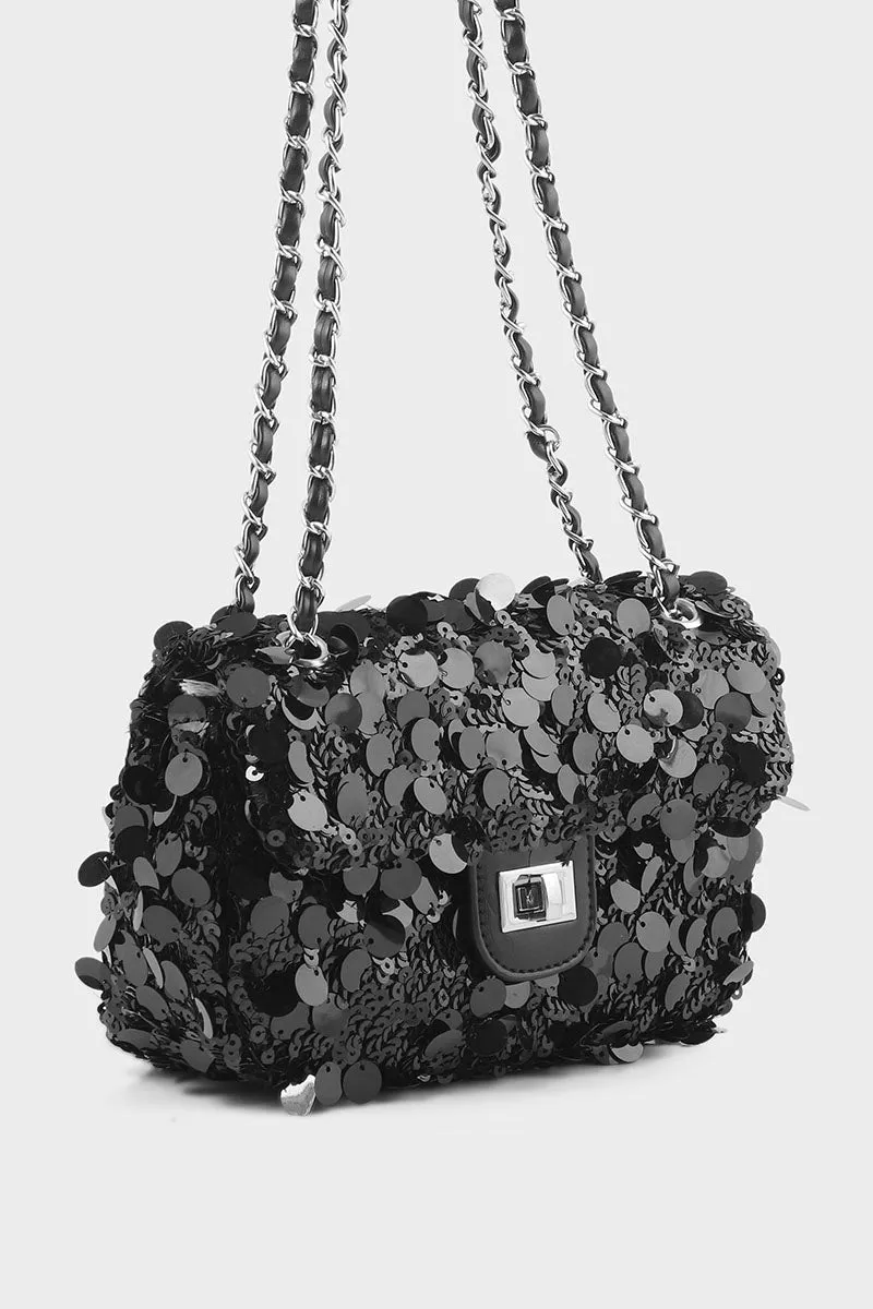 Baguette Shoulder Bags B10533-Black