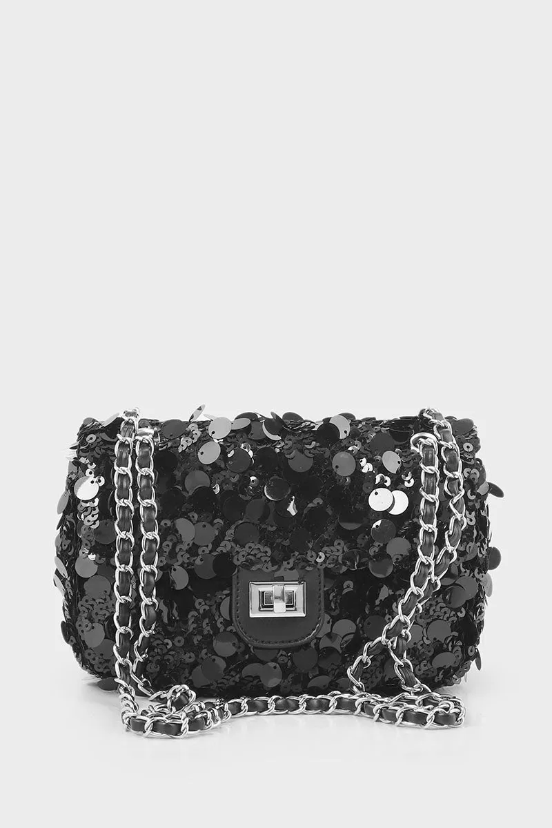 Baguette Shoulder Bags B10533-Black