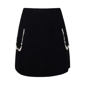 Beaded Pocket Miniskirt