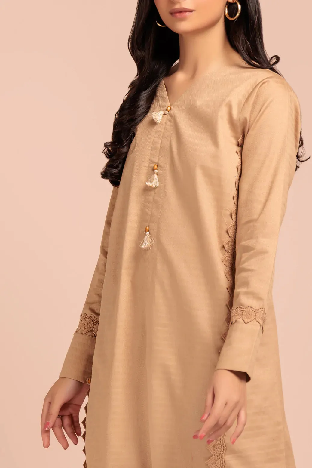 BEIGE-DOBBY-2 PIECE-SUIT (WHS222P08)