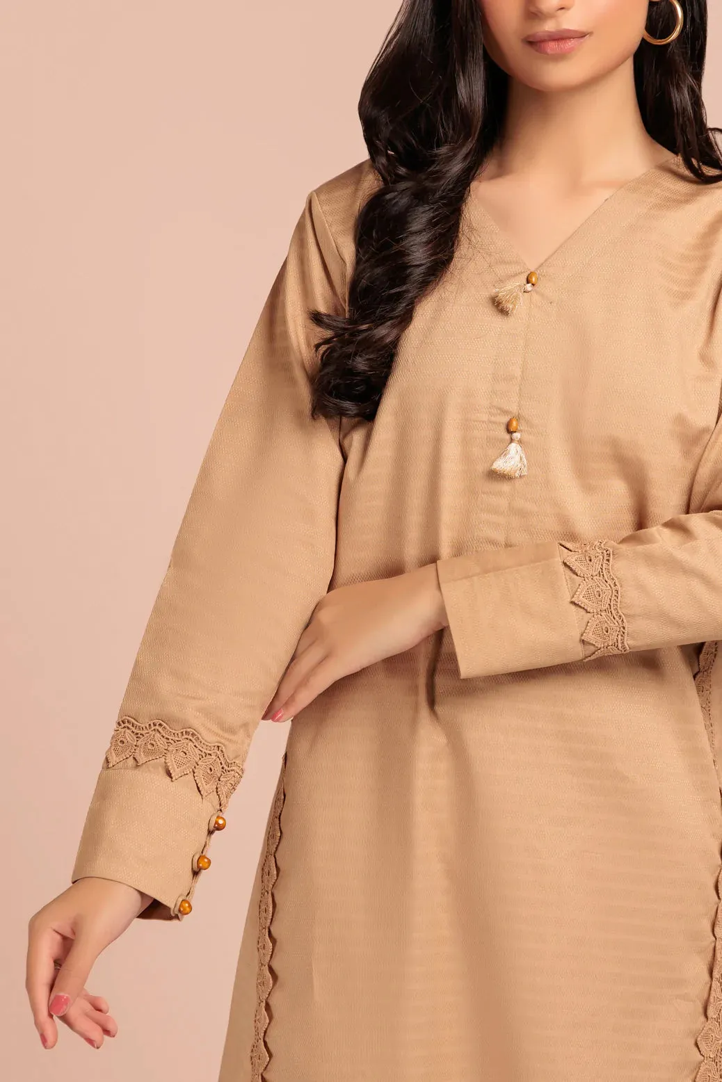 BEIGE-DOBBY-2 PIECE-SUIT (WHS222P08)