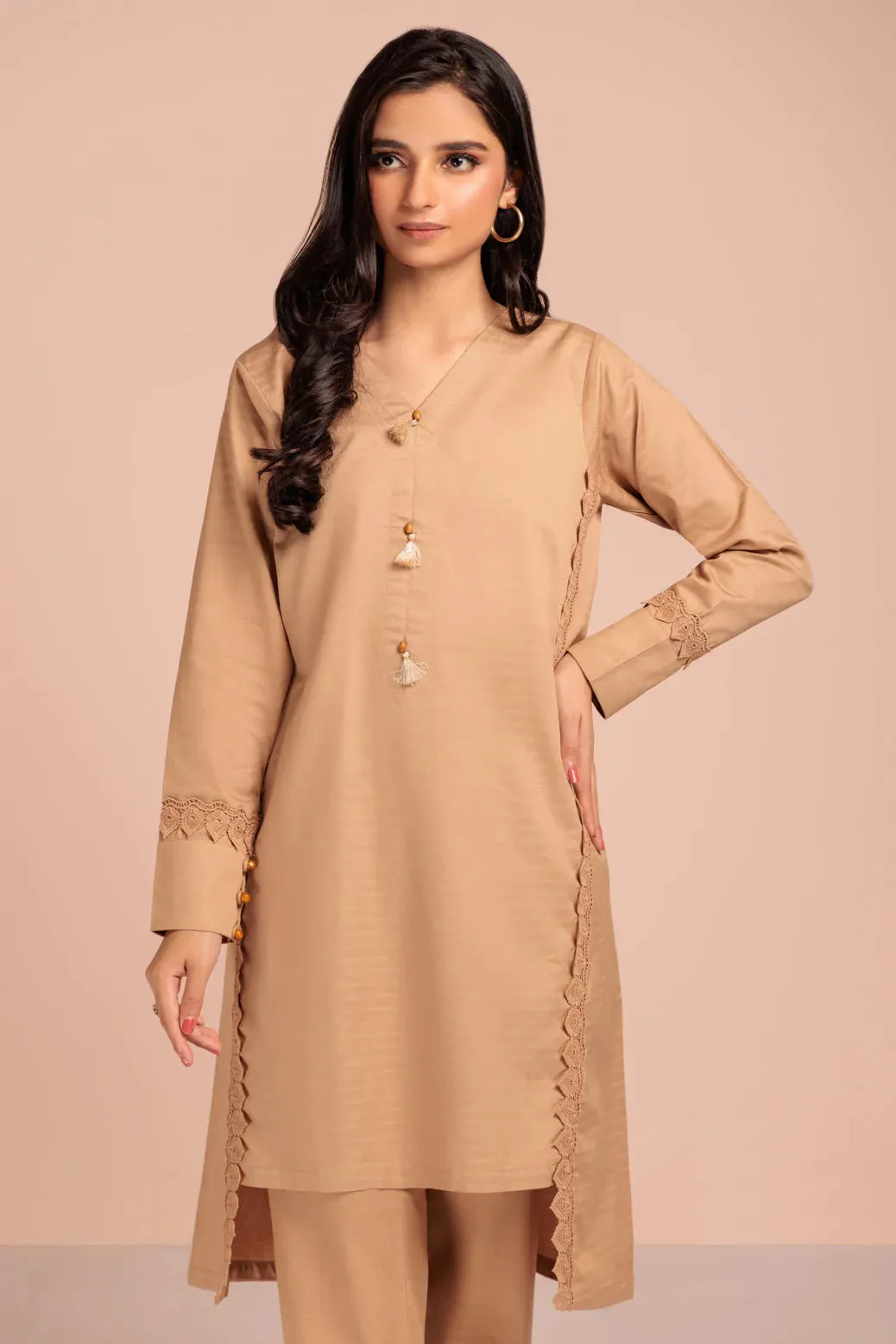 BEIGE-DOBBY-2 PIECE-SUIT (WHS222P08)