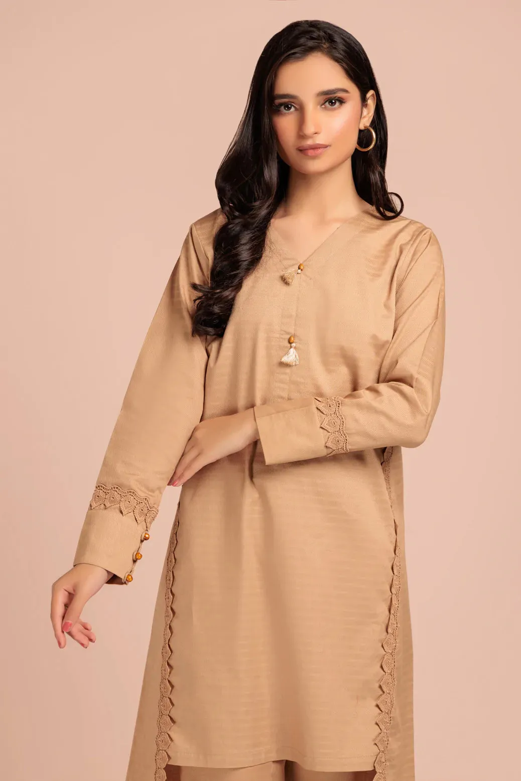 BEIGE-DOBBY-2 PIECE-SUIT (WHS222P08)