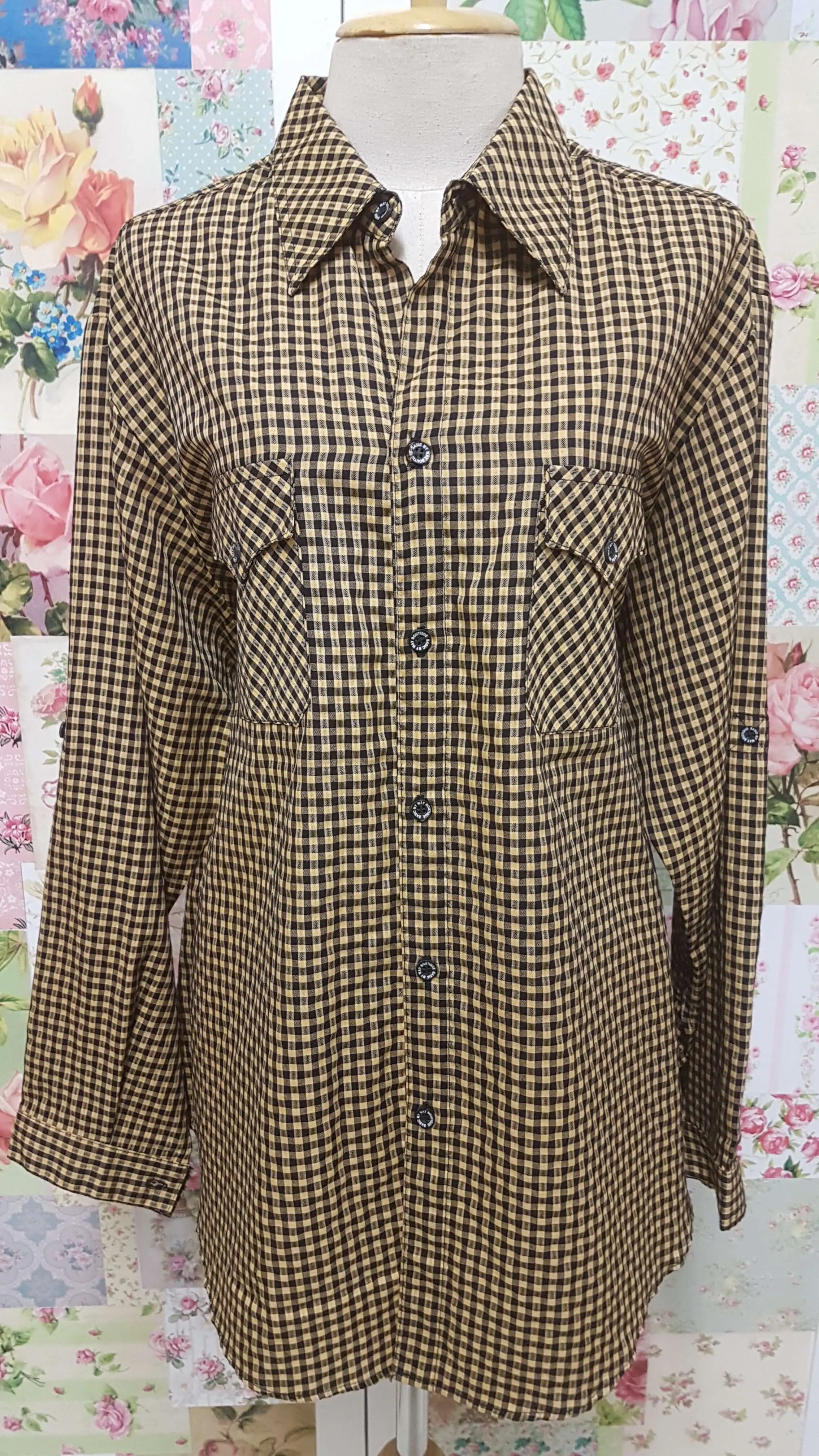 Black & Yellow Check Blouse CE037