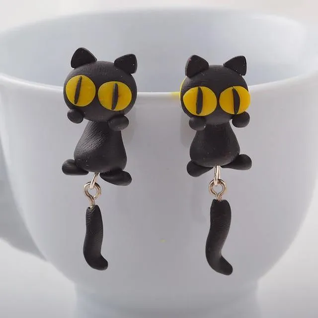 Black Cat Earrings