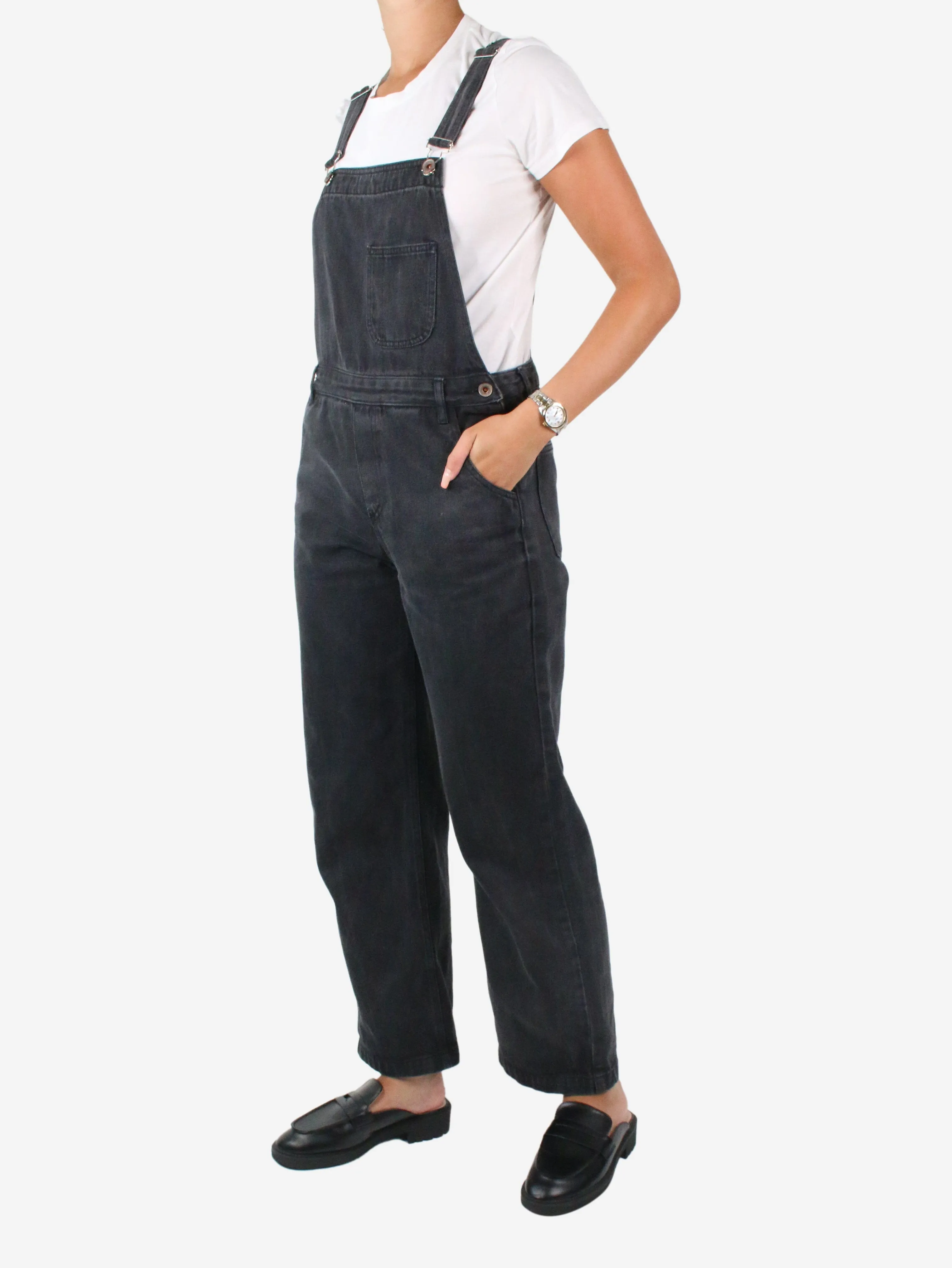 Black denim overalls - size W29