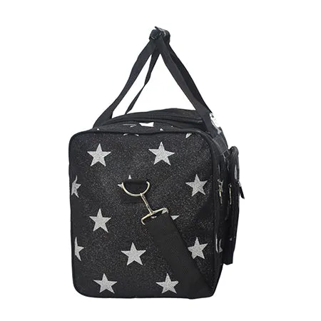 Black Glitter Super Star NGIL Canvas Carry on 20 Duffle Bag