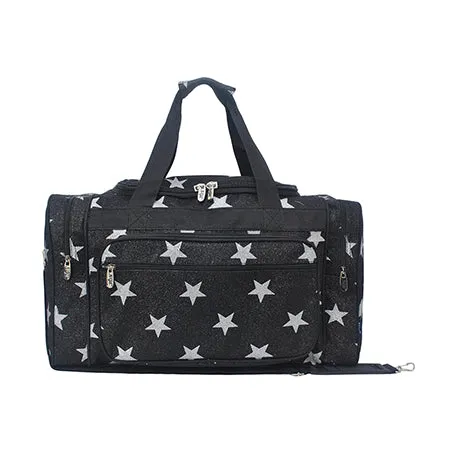 Black Glitter Super Star NGIL Canvas Carry on 20 Duffle Bag