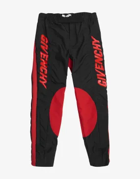 Black Logo Biker Pants