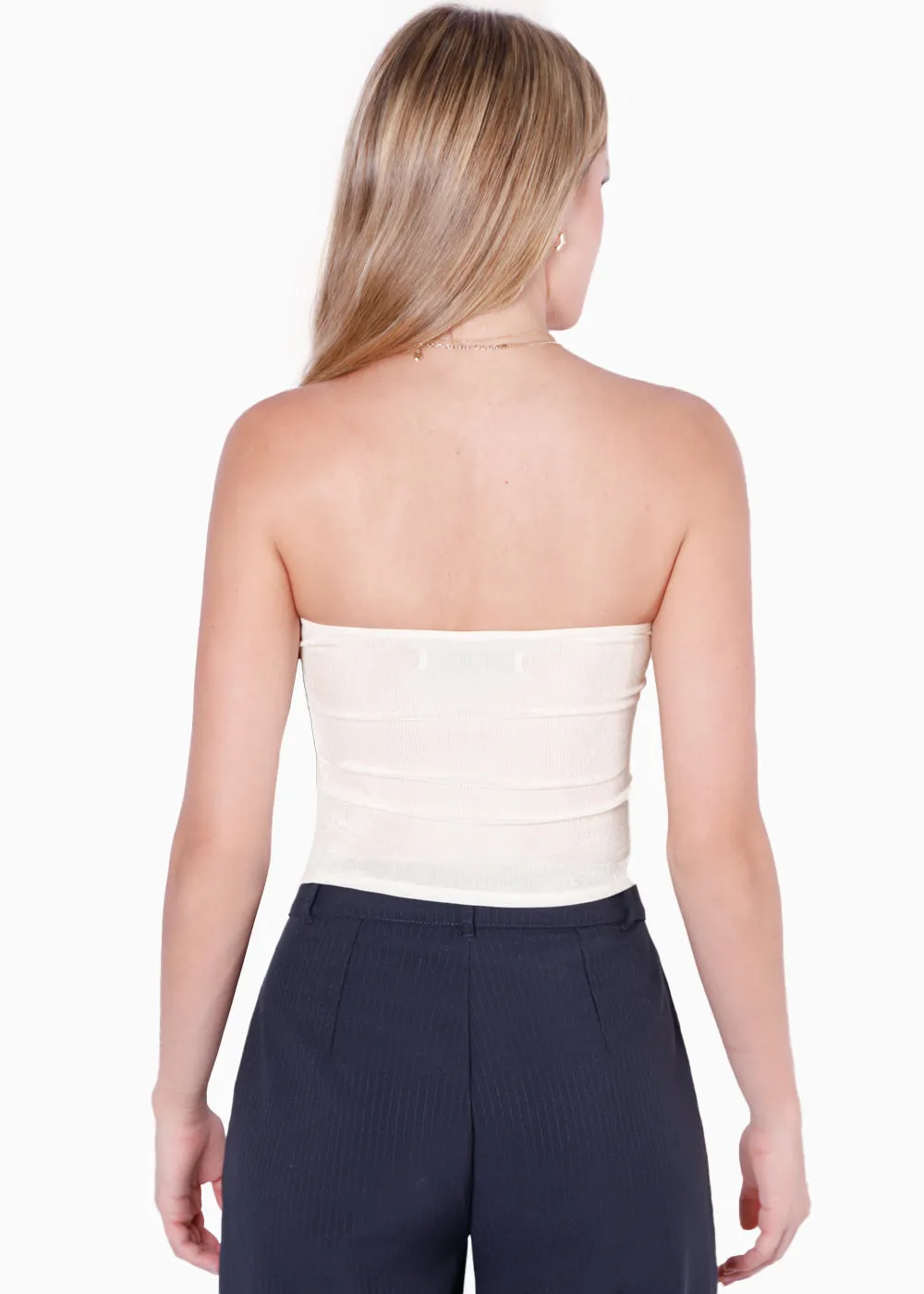 Blusa strapless con escote en v - GLORY