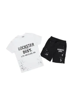 Boys Basim White/Black T-Shirt Short Set