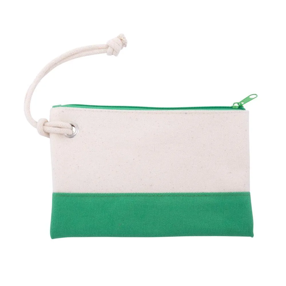 Canvas Rope Wristlet Zip Pouch