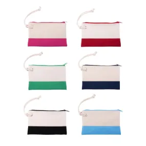 Canvas Rope Wristlet Zip Pouch