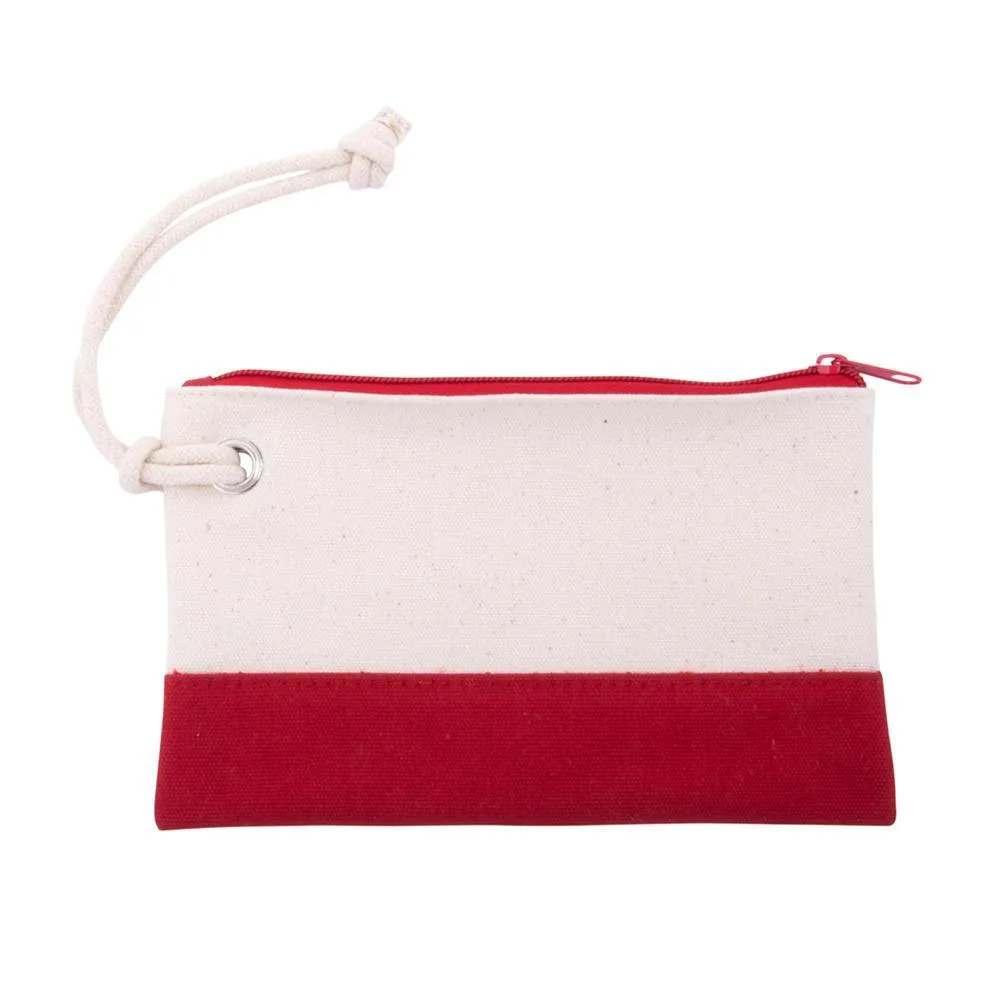 Canvas Rope Wristlet Zip Pouch