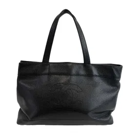 CHANEL - Vintage CC Open Caviar Leather Black Large Tote