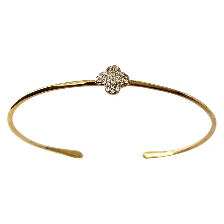 Charlotte Bangle - Clover White Zircons