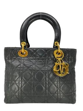 Christian Dior Lambskin Cannage Medium Lady Dior Bag