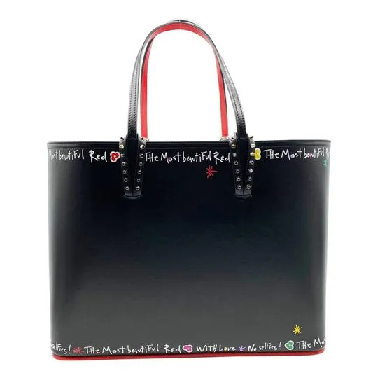 Christian Louboutin Cabata Calfskin Black Leather Tote