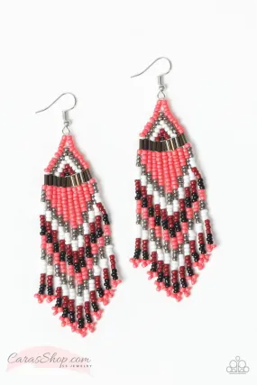 Colors of the Wind Coral Seed Bead Earrings - Paparazzi Accessories