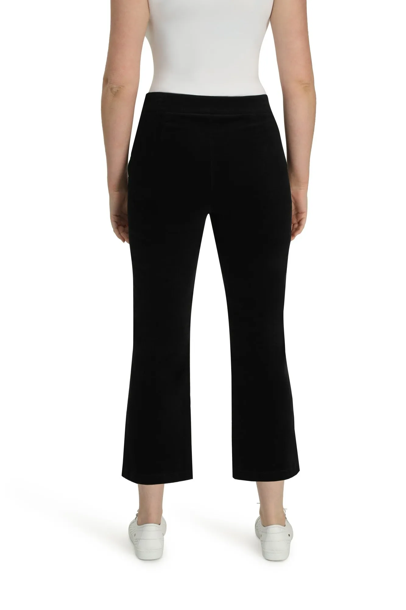 Corduroy wide leg Crop Pants | BLACK | 6190ZR