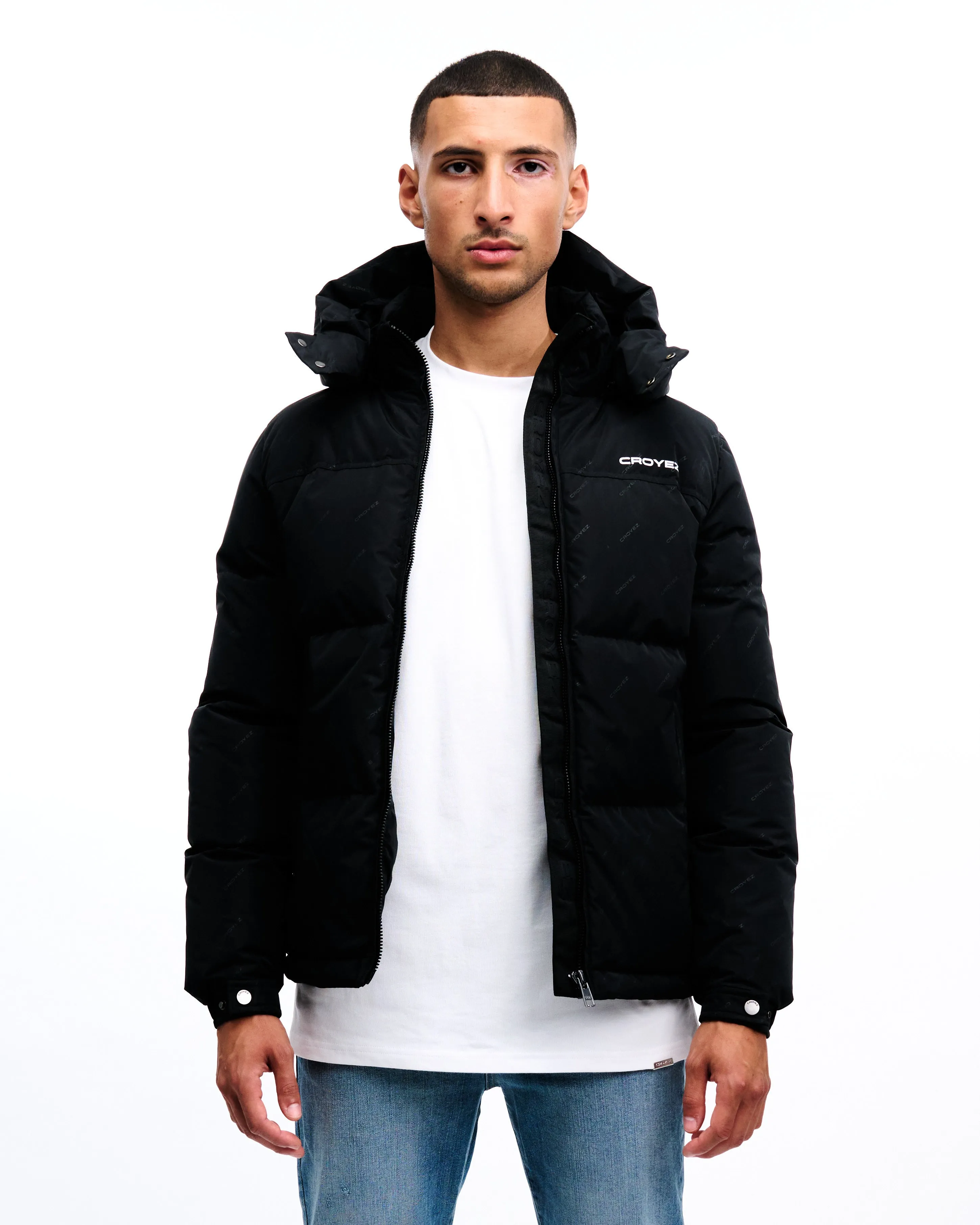 CROYEZ ALLOVER PUFFER JACKET - BLACK