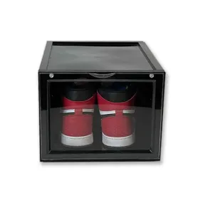 Extra Large - Magnetic Front Door Sneaker Display Cases | Black - 10 Pack