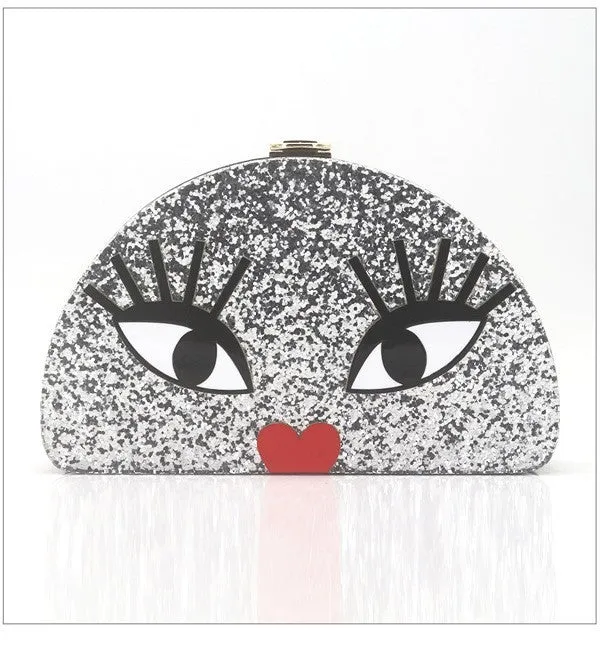 Face Time Acrylic Clutch Handbag