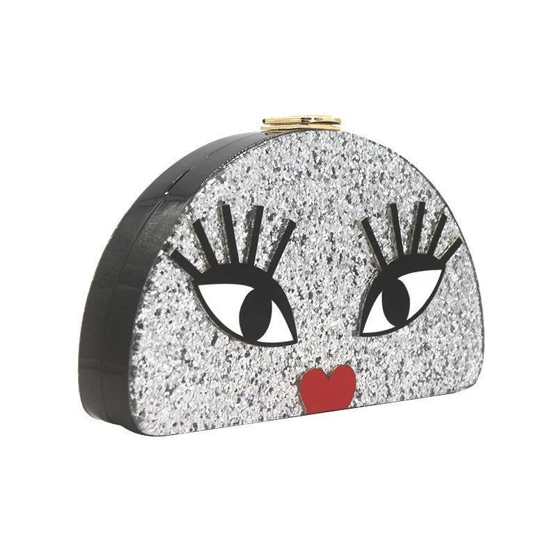 Face Time Acrylic Clutch Handbag