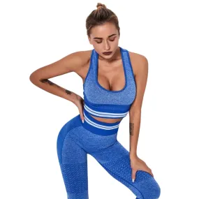 Fay Striped Sleeveless Gym Leggings Set